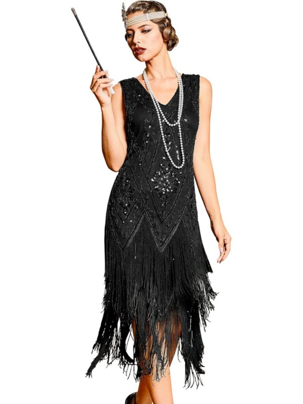 Women's 1920s Flapper Dress Vintage Swing Fringed Gatsby Roaring 20s Dress